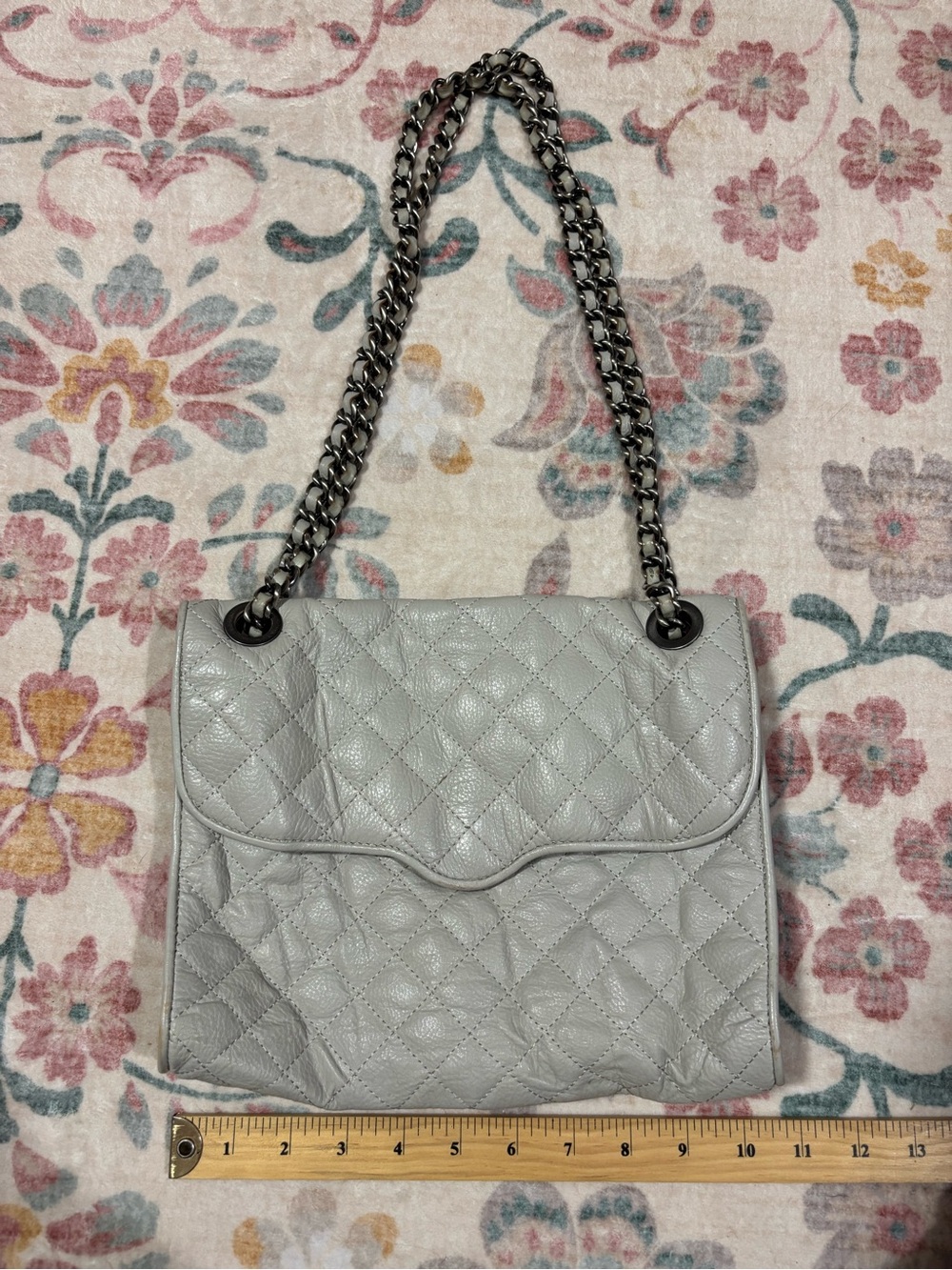 Rebecca Minkoff Quilted Leather Shoulder Bag — Light Gray